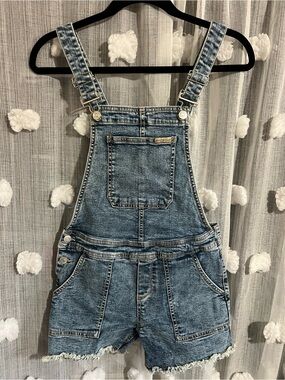 Hudson 
Denim Short Overalls - Blue Jean Dungaree Shorts